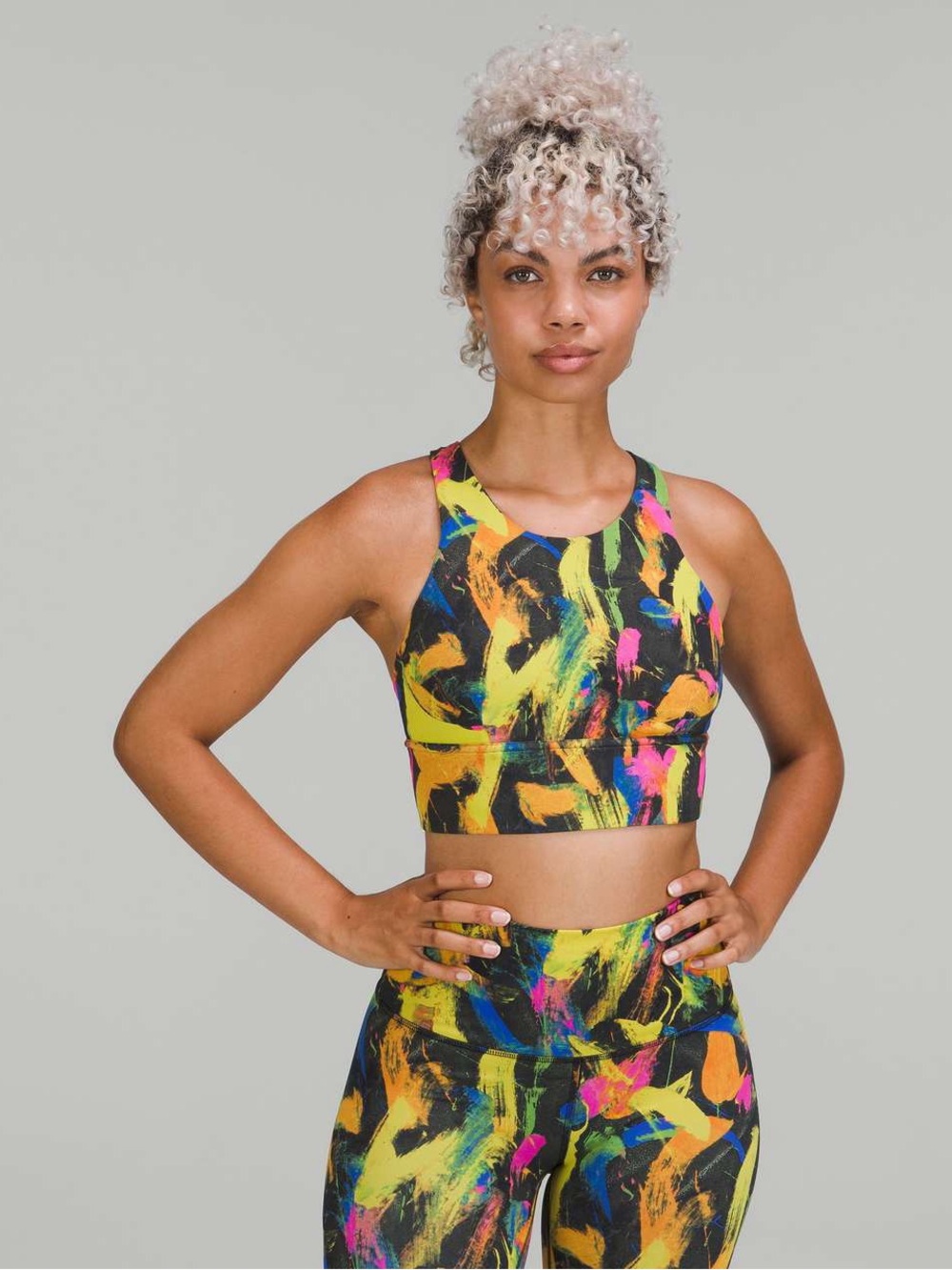 Lululemon Wunder Train Longline Bra Undertone Black Multi Size 6
